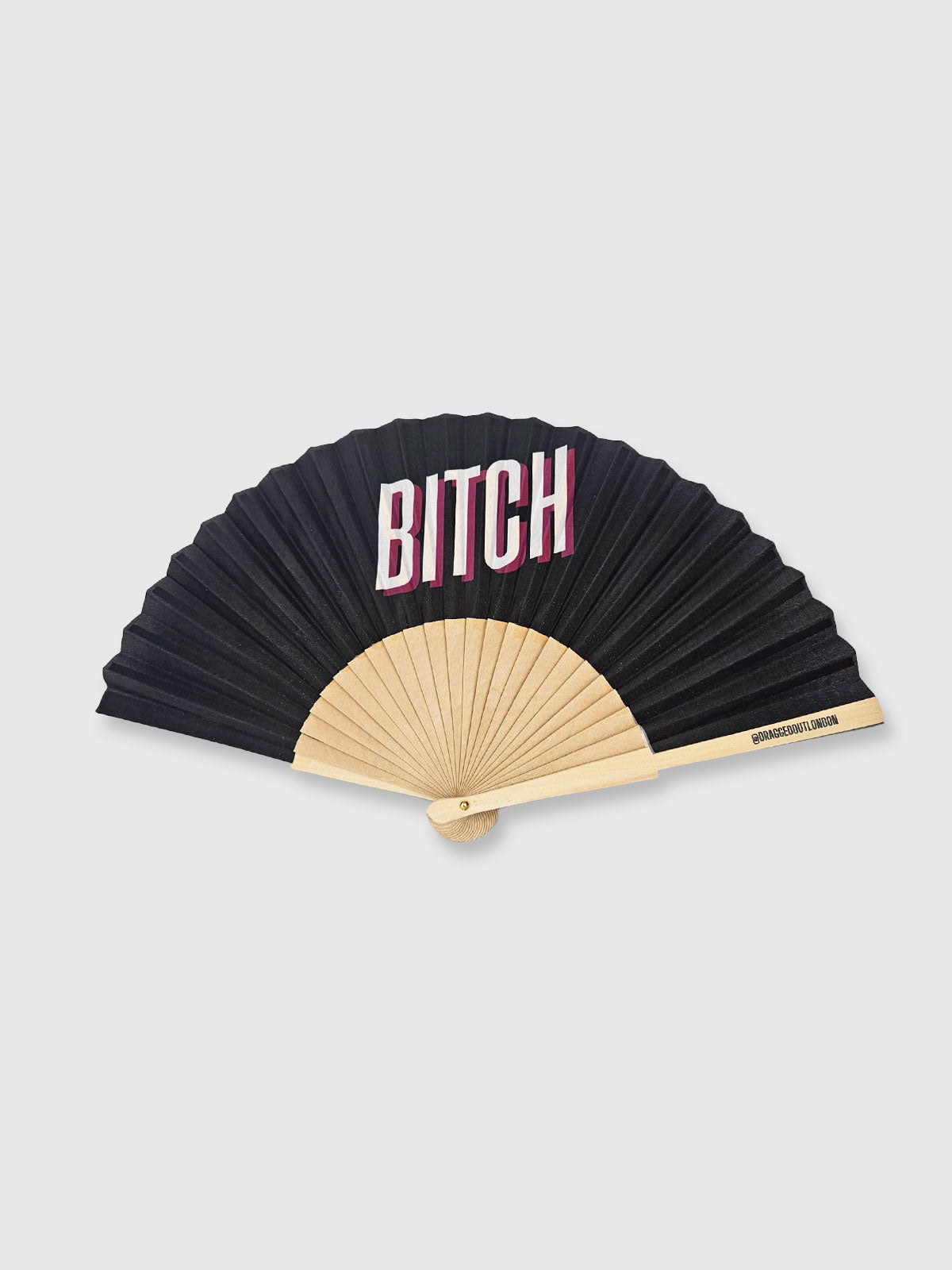 Hand Fan Black - Bitch