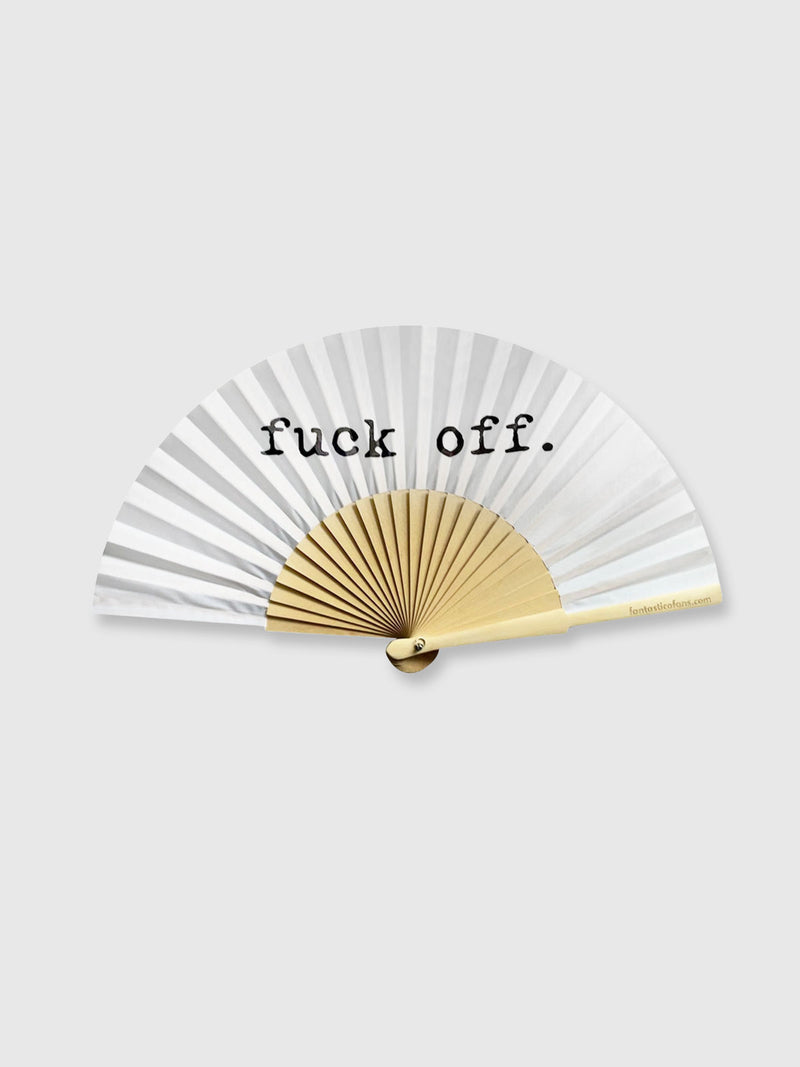 Hand Fan White - Fuck Off