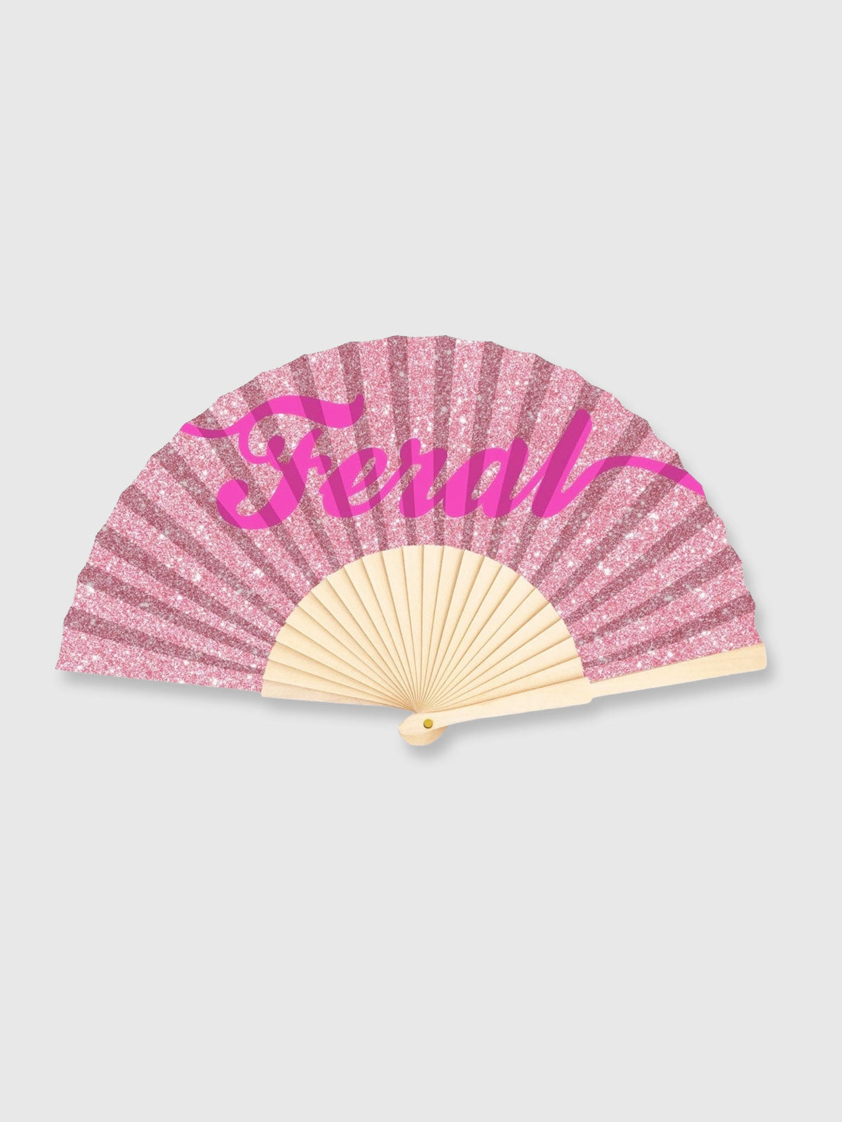 Hand Fan Pink Glitter - Feral