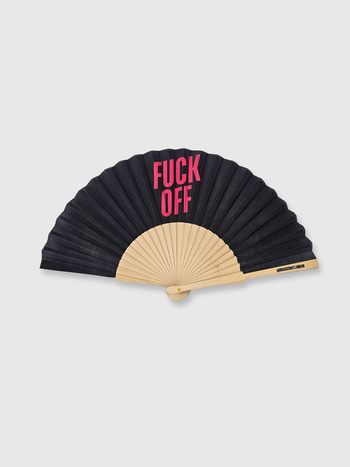 Hand Fan Black Pink - Fuck Off
