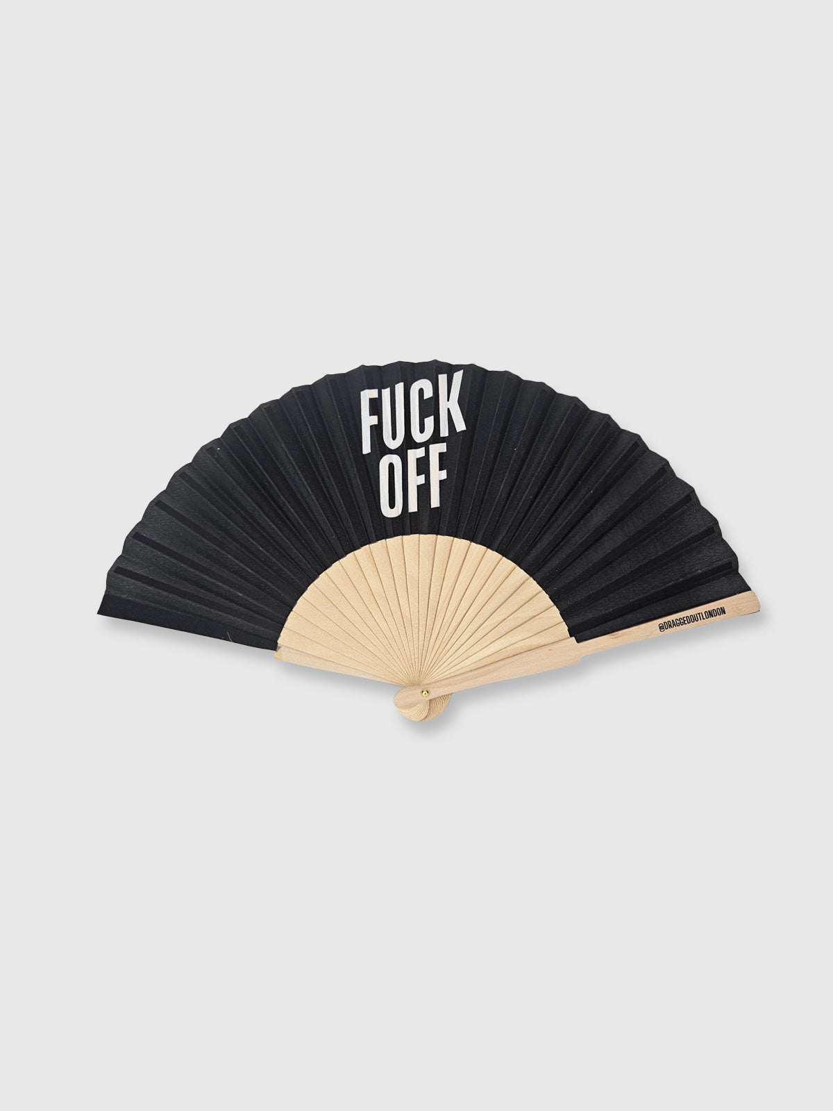 Hand Fan Black White - Fuck Off