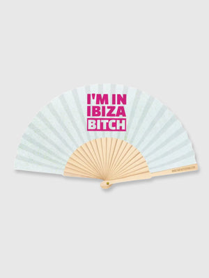 Hand Fan Glitter - I'm In Ibiza Bitch