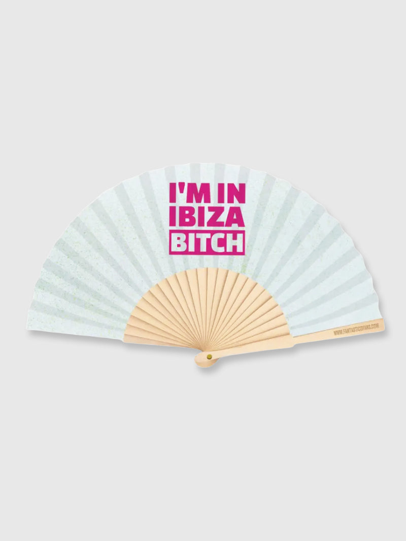 Hand Fan Glitter - I'm In Ibiza Bitch