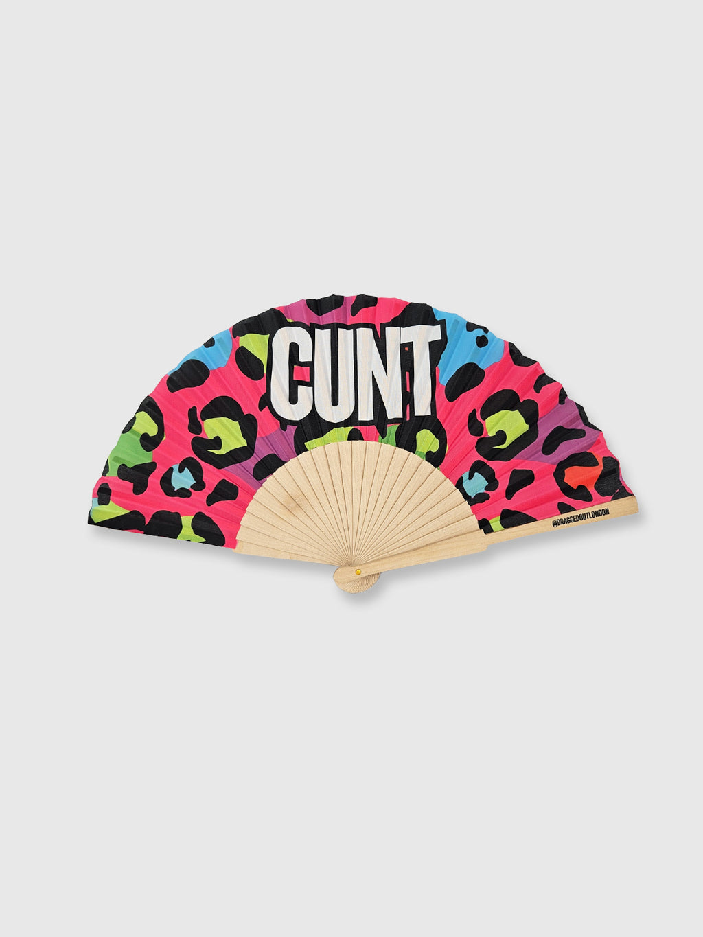 Hand Fan Pink Leopard Print - Cunt