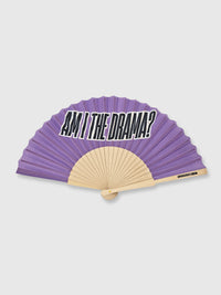 Hand Fan Purple / White - Am I The Drama?