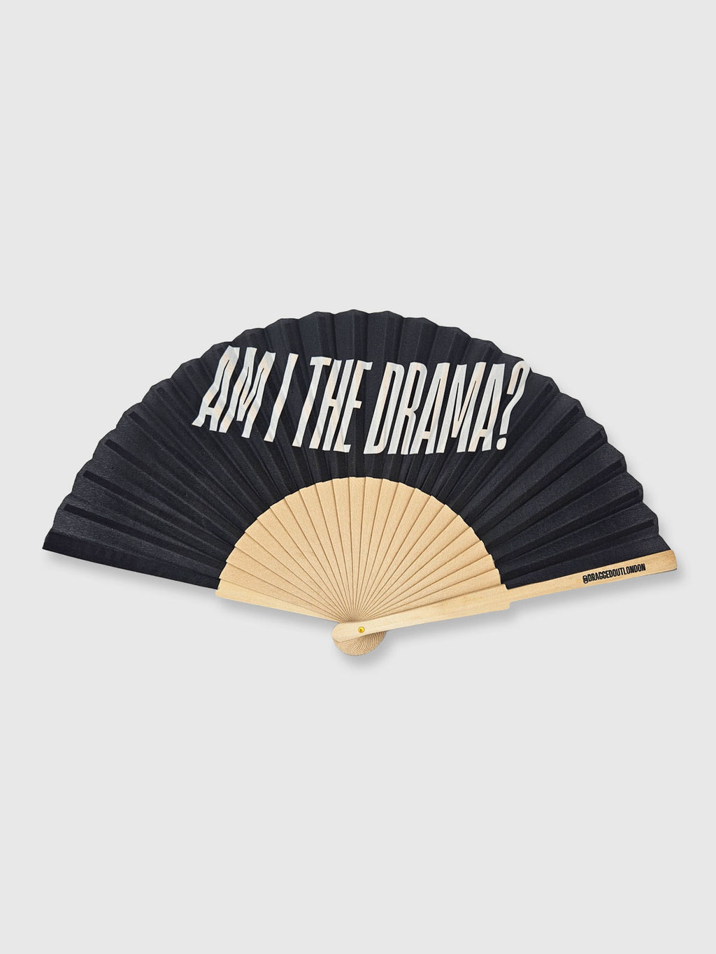 Hand Fan Black / White - Am I The Drama?