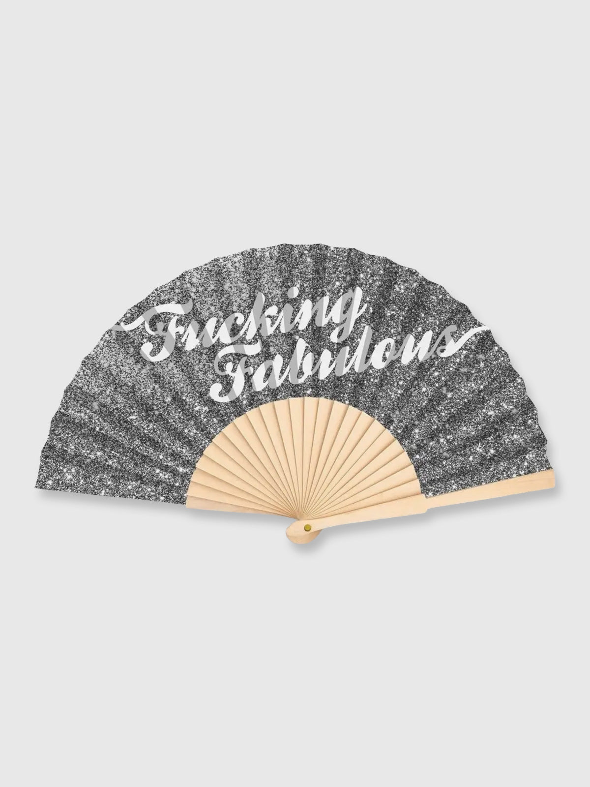 Hand Fan Pink - Fucking Fabulous Silver Glitter