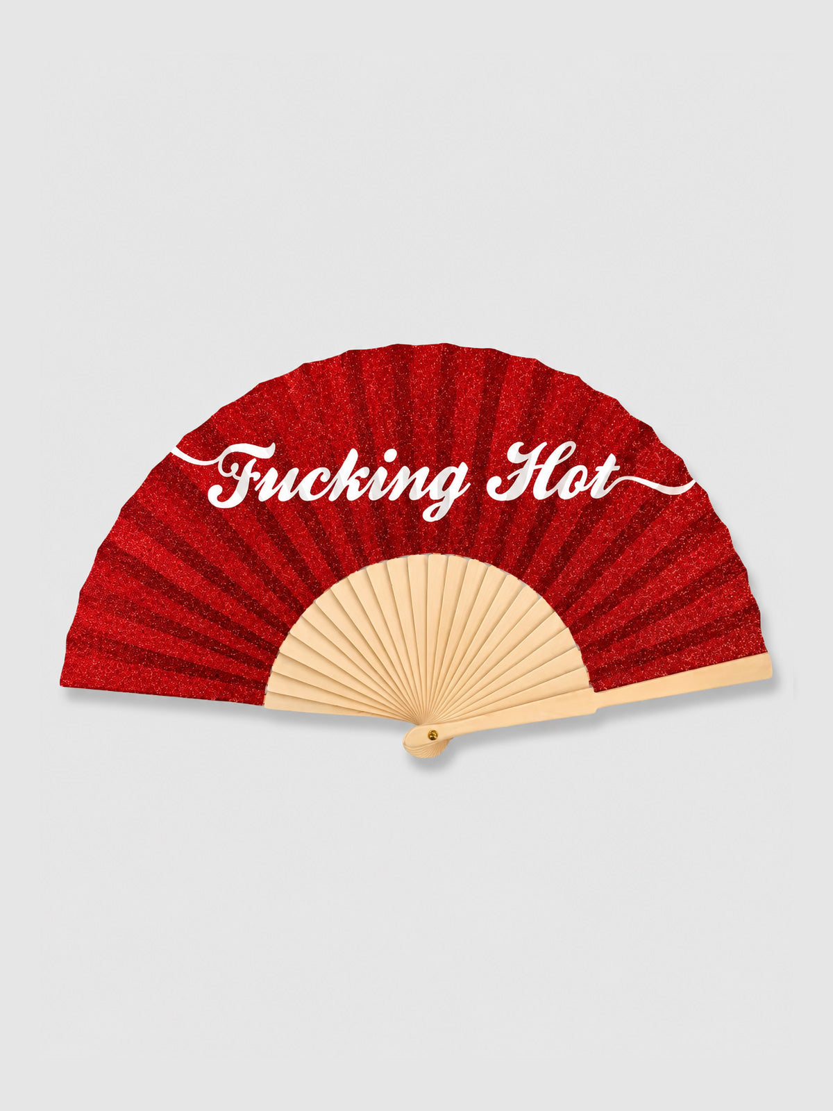 Hand Fan Pink - Fucking Hot Red Glitter