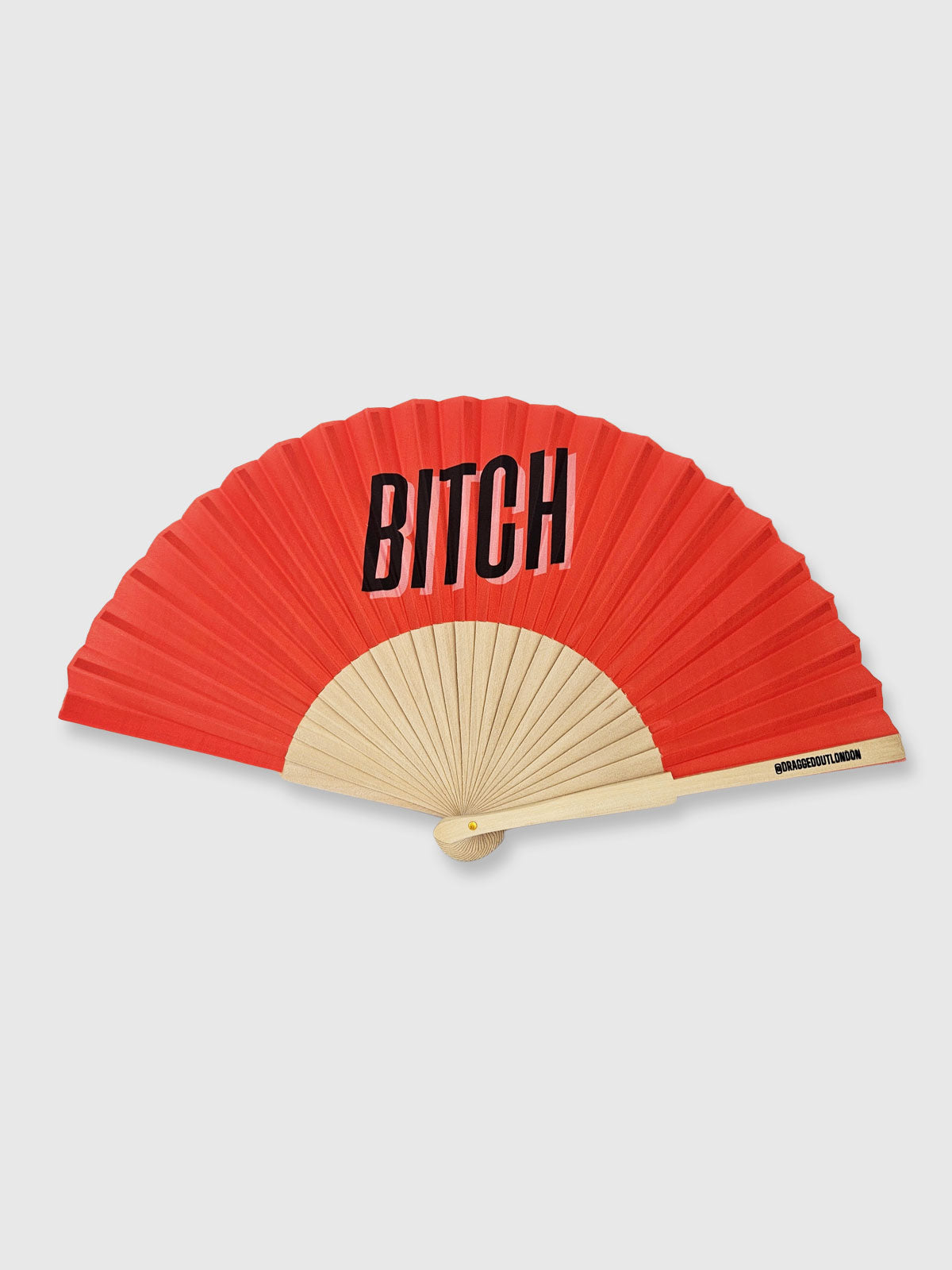 Hand Fan Red - Bitch