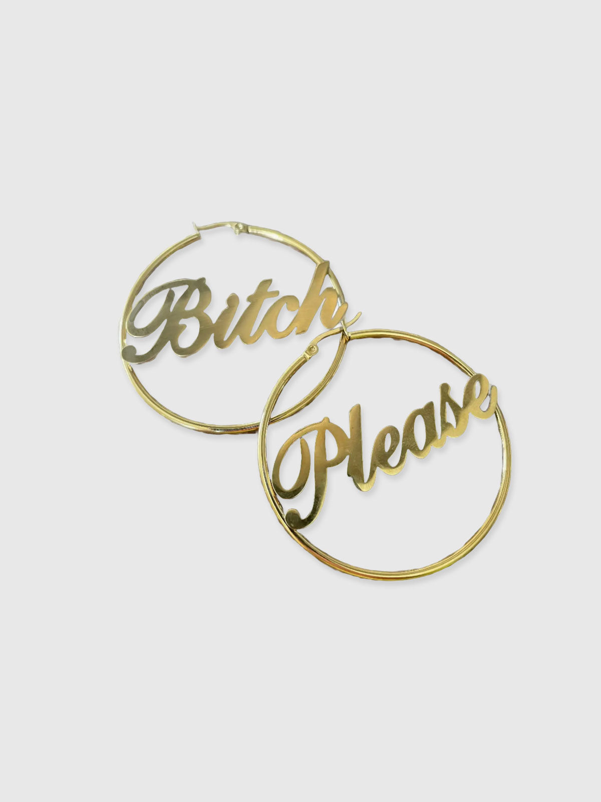 Cheeky Words Hoop Earrings - Bitch Please