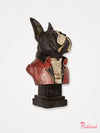 Regal Gentry Bull Dog Statue Bust - Black and Red