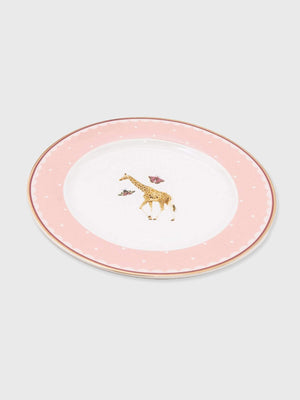 Pink Side Plate - Giraffe and Butterfly