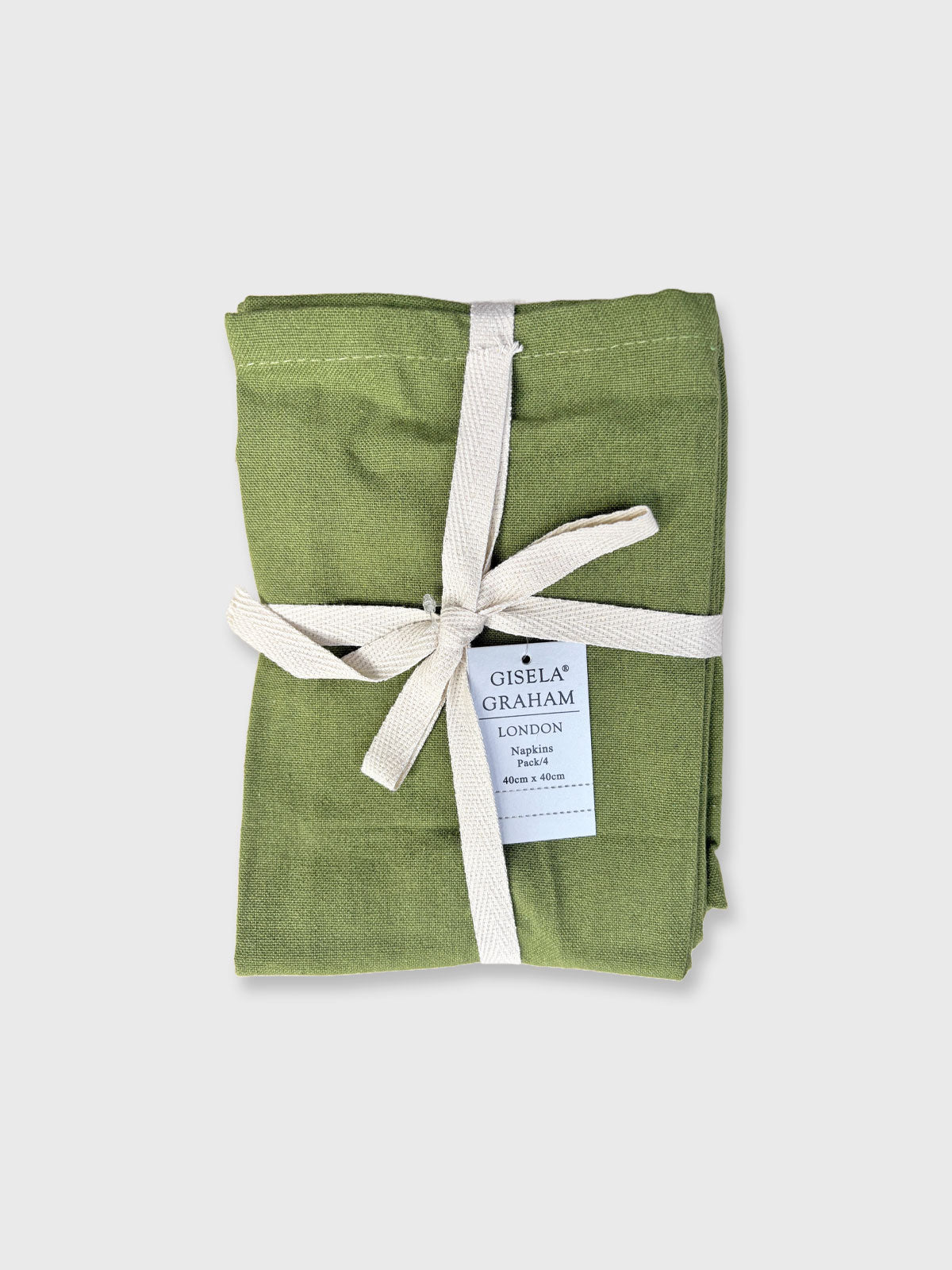 Gisela Graham Fabric Napkins Moss Green - Set of 4