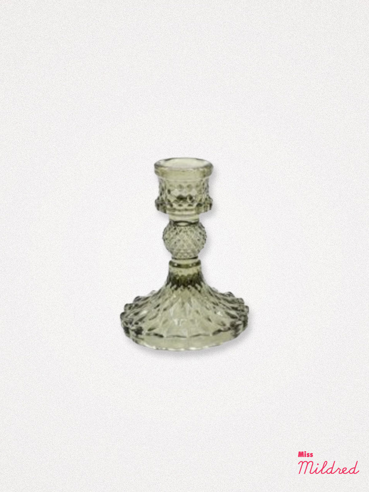 Glass Candle Holder 10cm - Light Green