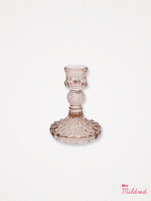 Glass Candle Holder 10cm - Pale Orange