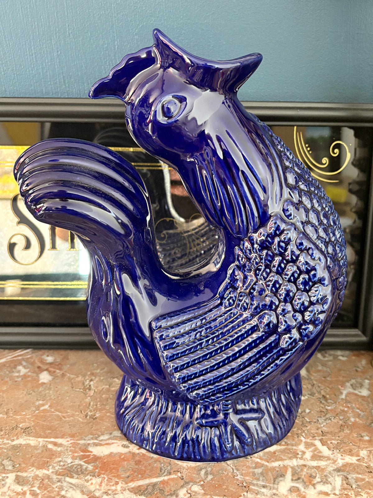 Gluggle Jug 'Cluckle' Cockerel Jug - Cobalt Blue
