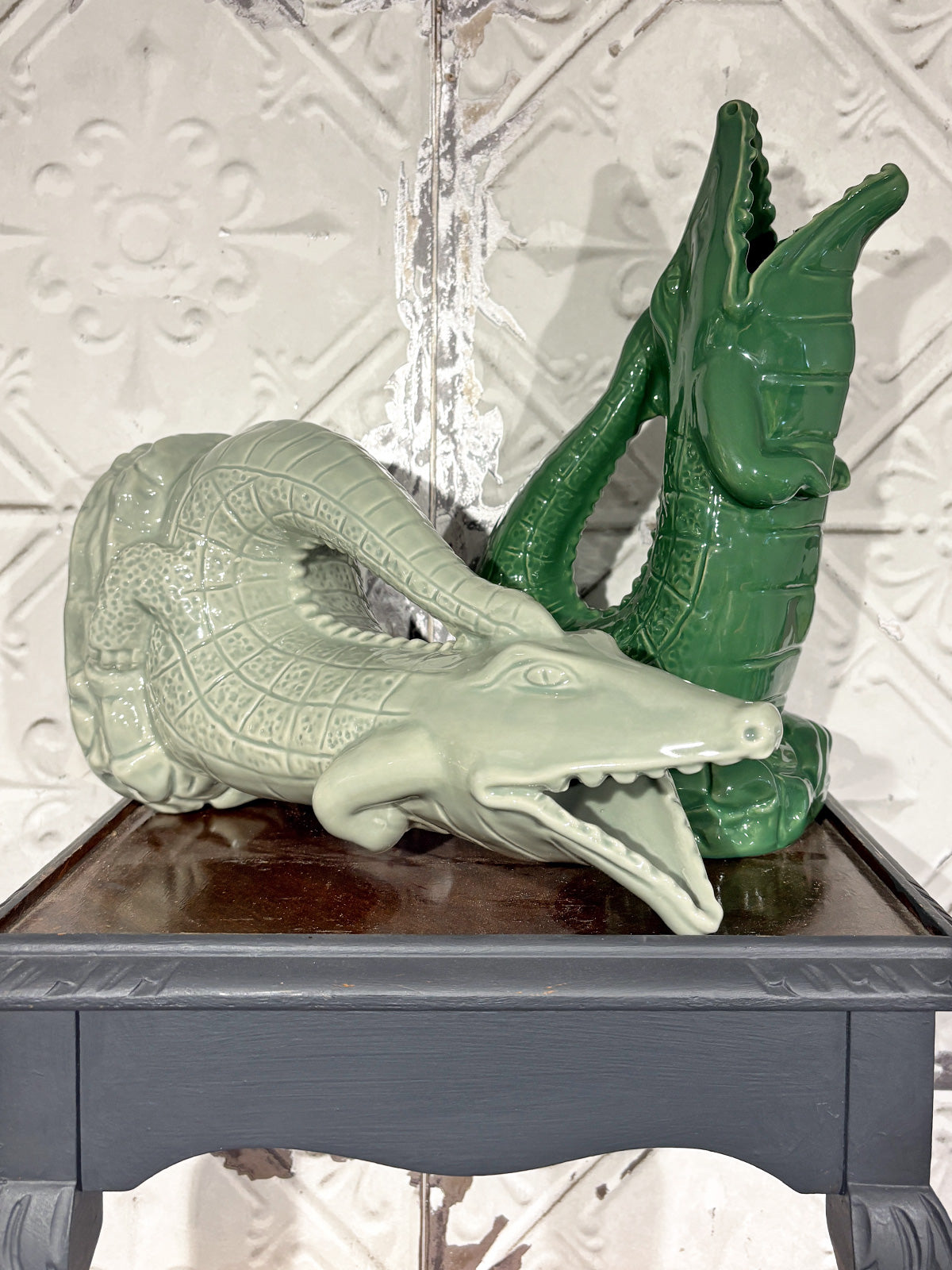 Gluggle Jug 'Croggle' Crocodile Jug - Sage Green