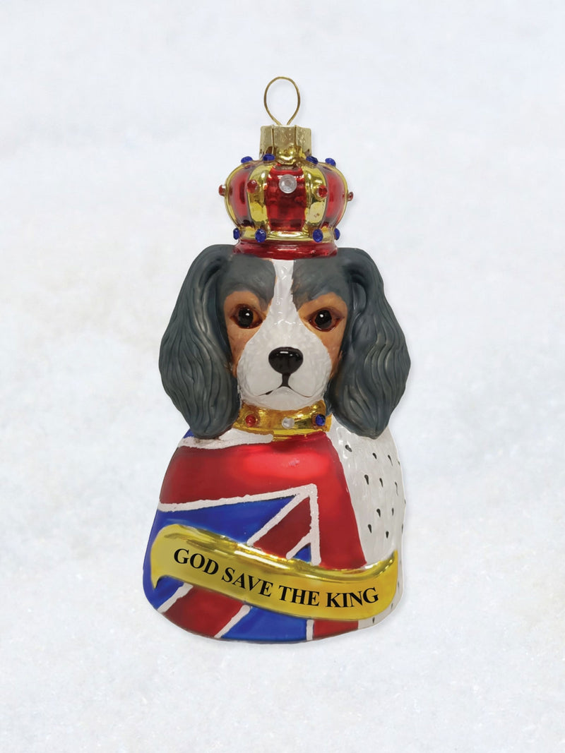 Christmas Ornament - God Save The King Charles Spaniel Tri-Colour