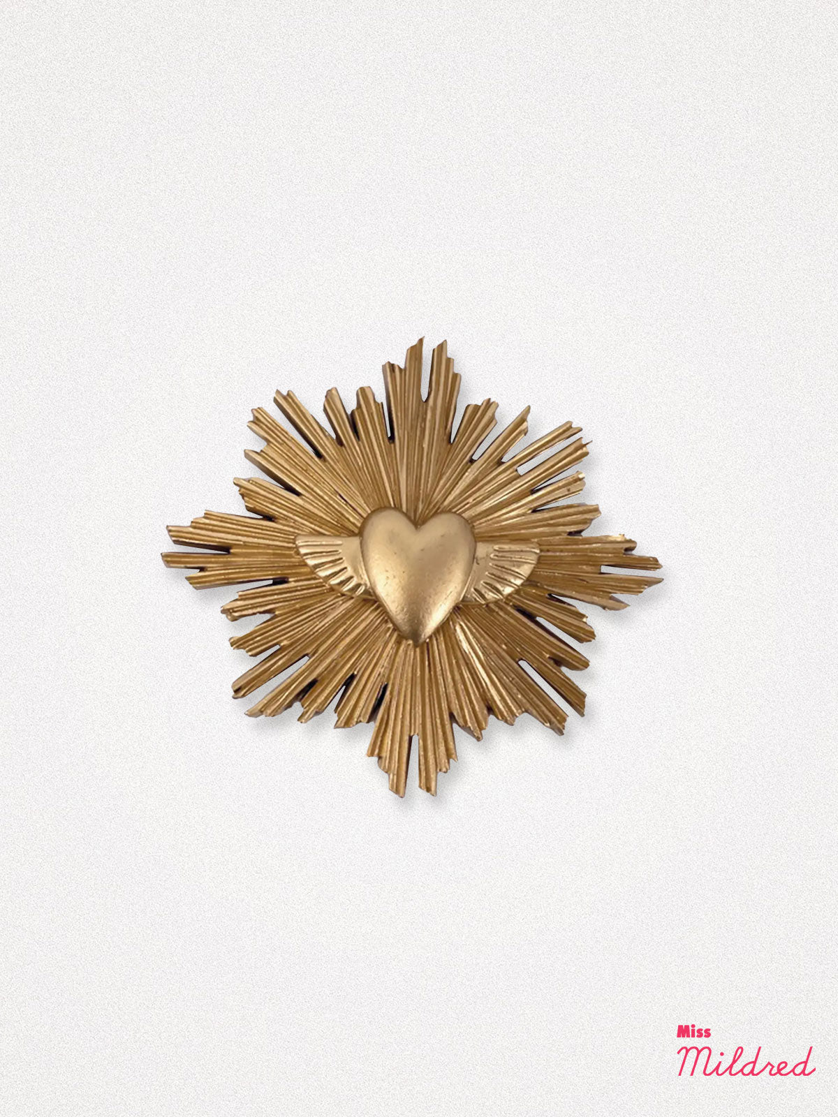 Golden Burst Heart Milagros Ex-Voto Wall Decoration