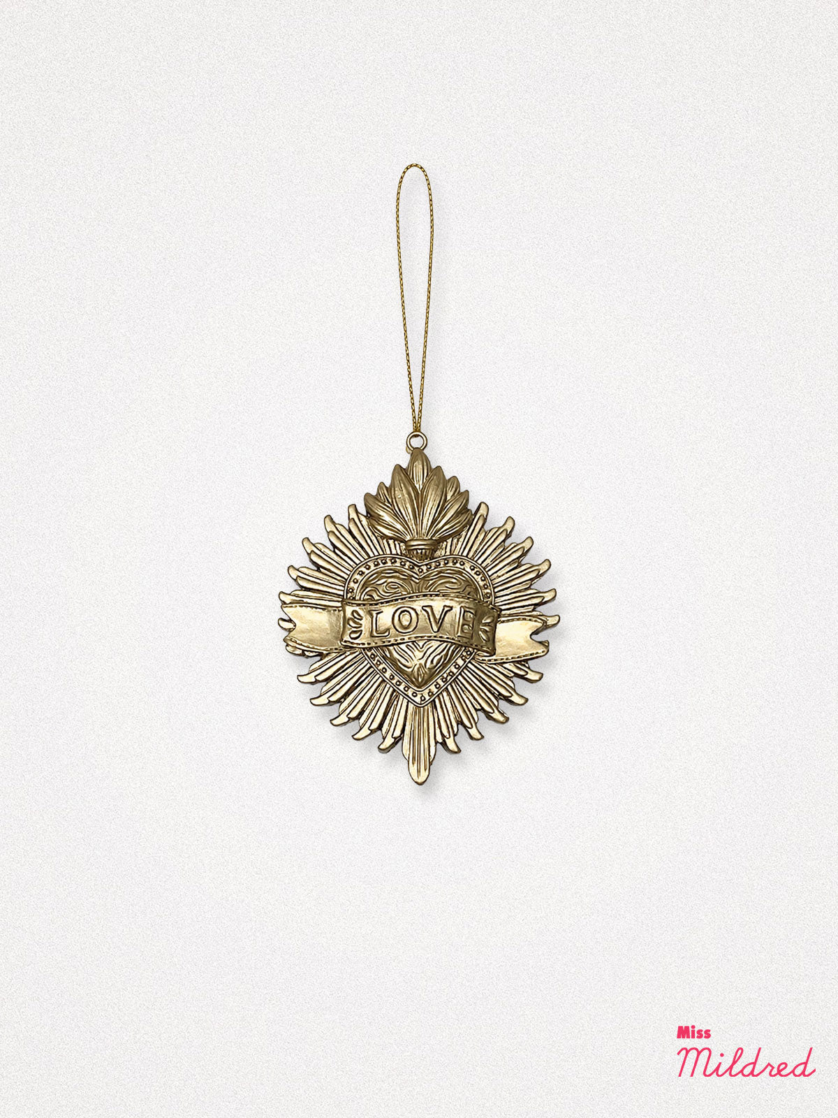 Pressed Metal Milagros Love Heart Flame
