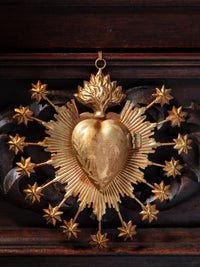 Golden Heart Milagros Ex-Voto Wall Decoration Locket