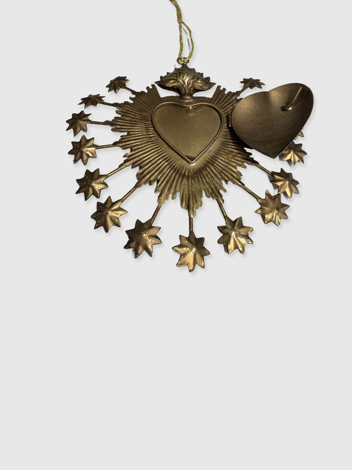 Golden Heart Milagros Ex-Voto Wall Decoration Locket
