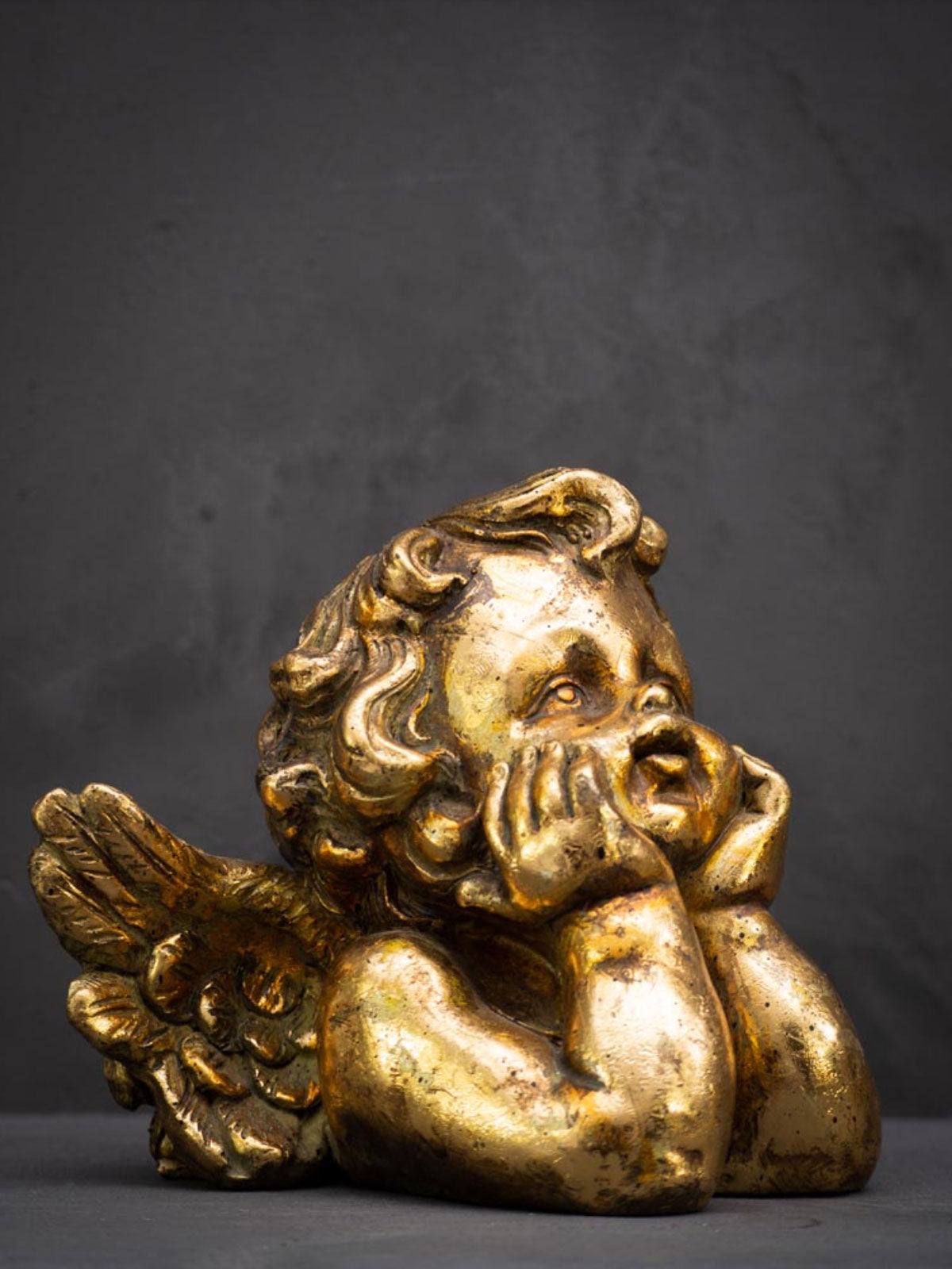 Gold Cherub with Wings Ornament