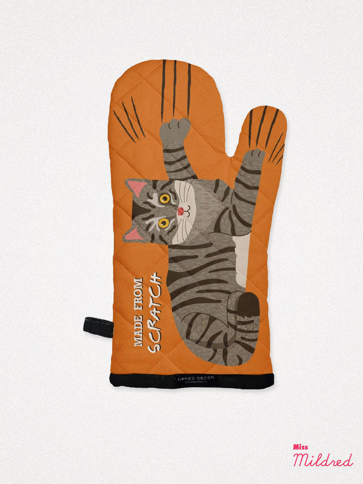 Grey Tabby Cat Scratch - Oven Mitt