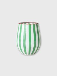 Green Stripe Carnival Tumbler Glass - 400ml