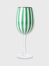 Green Stripe Carnival Large Wine Glass - 435ml