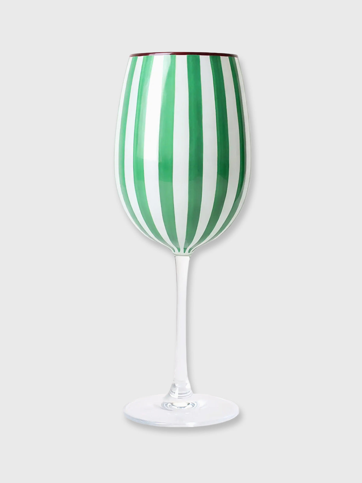 Green Stripe Carnival Large Wine Glass - 435ml