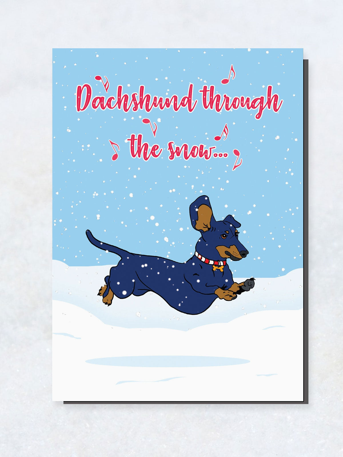 Greeting Card - Dachshund Through The Snow Dog