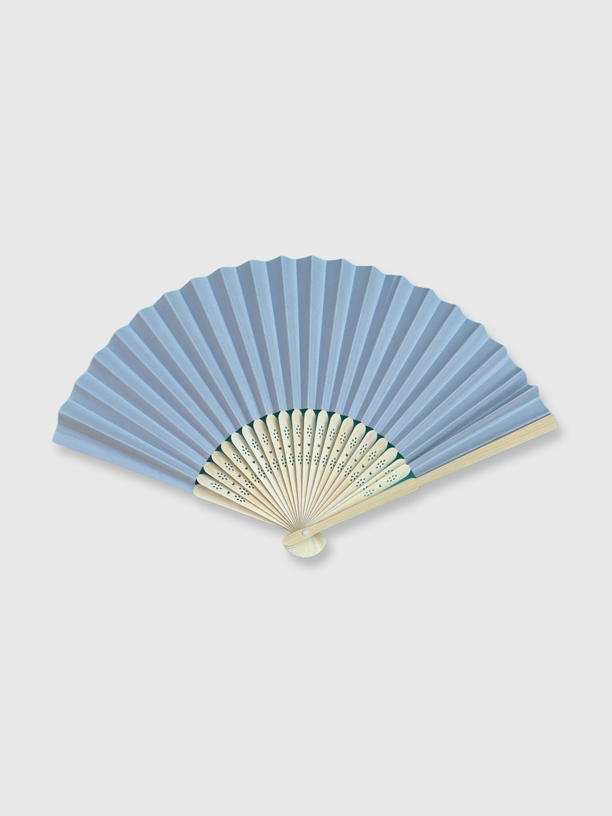 Wooden Paper Hand Fan - Grey