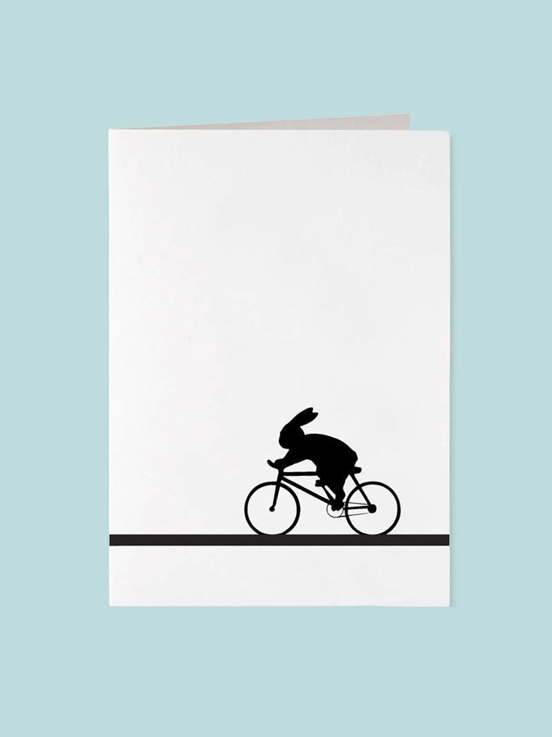 HAM Rabbit Greeting Card - Racing Bike