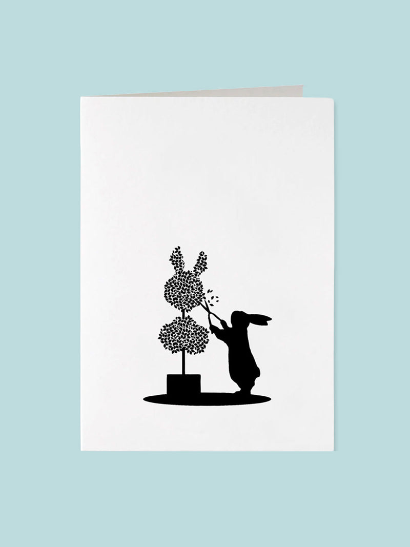 HAM Rabbit Greeting Card - Topiary