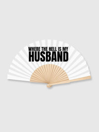 Hand Fan White & Black - Where the Hell Is My Husband
