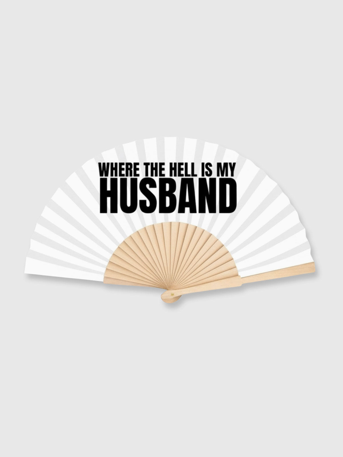 Hand Fan White & Black - Where the Hell Is My Husband