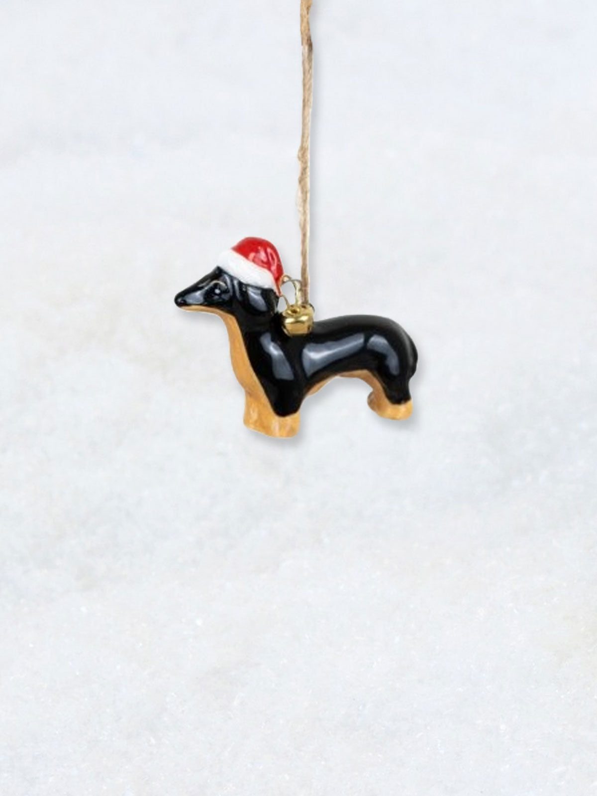 Christmas Decoration - Sausage Dog Dachshund Santa Hat