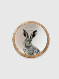 Hare / Rabbit Wooden Bowl - 17cm