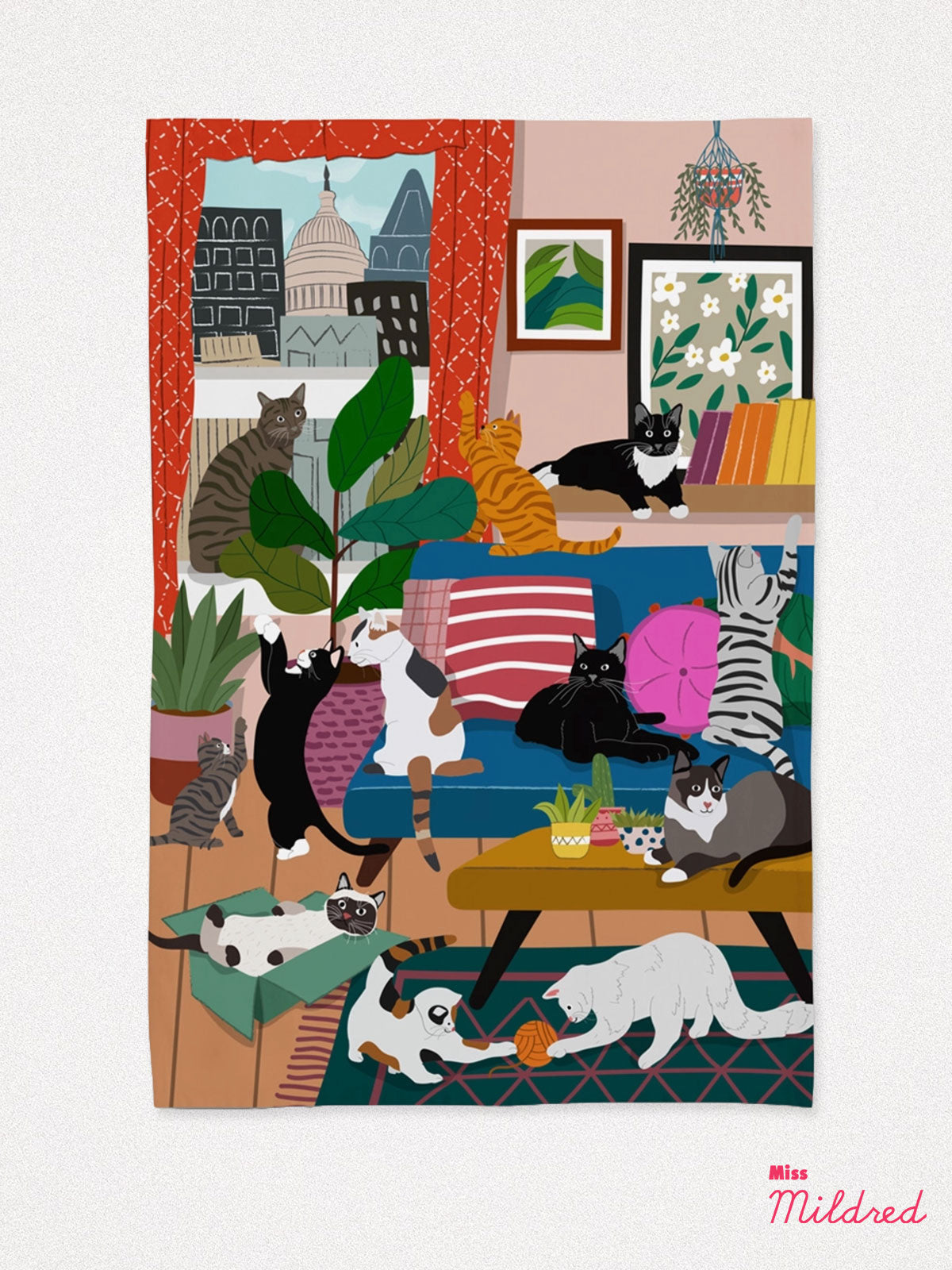 House of Kitty Cats - Cotton Tea Towel