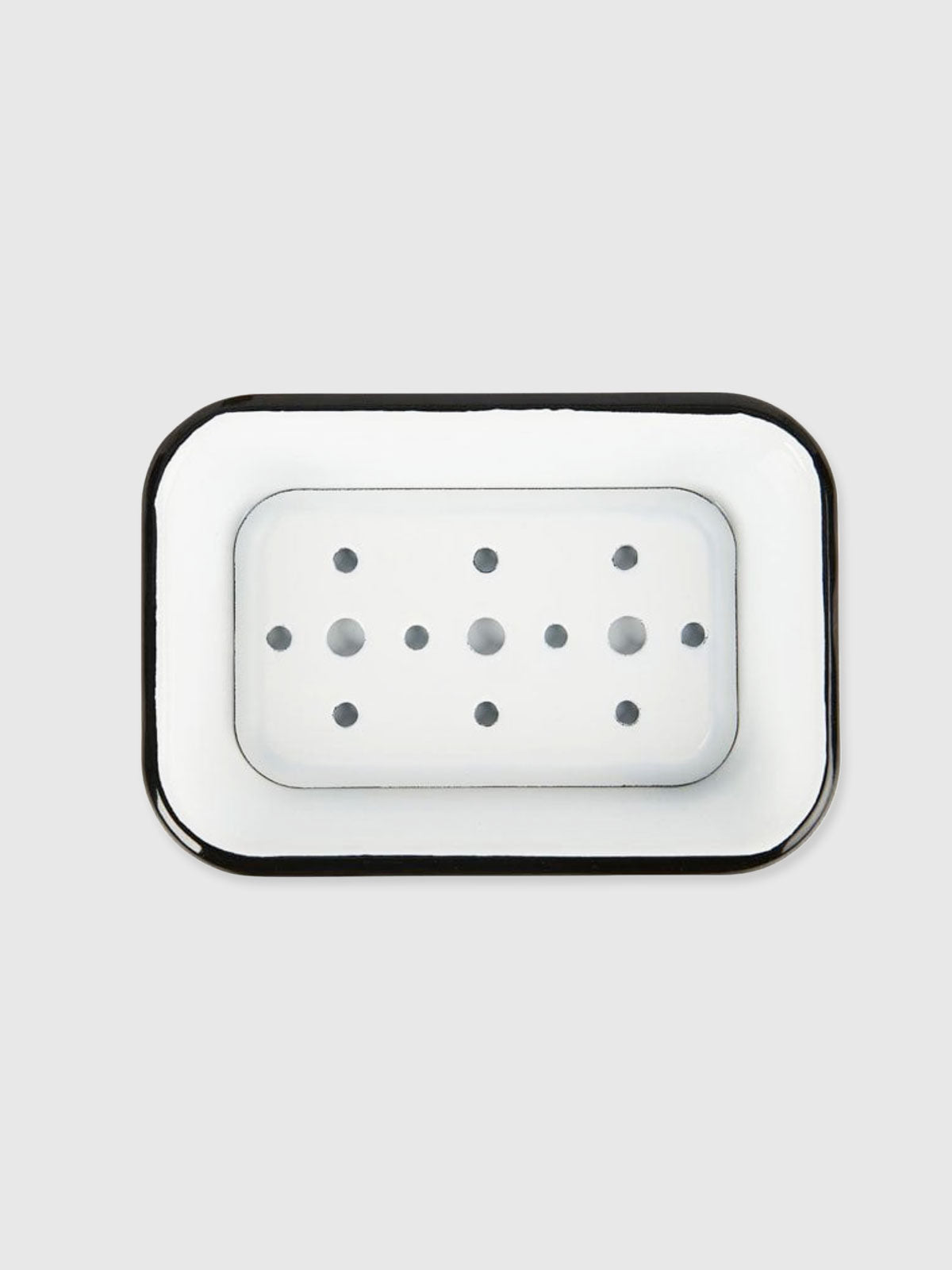 Large Enamel Deep Soap Dish with Draining Holes