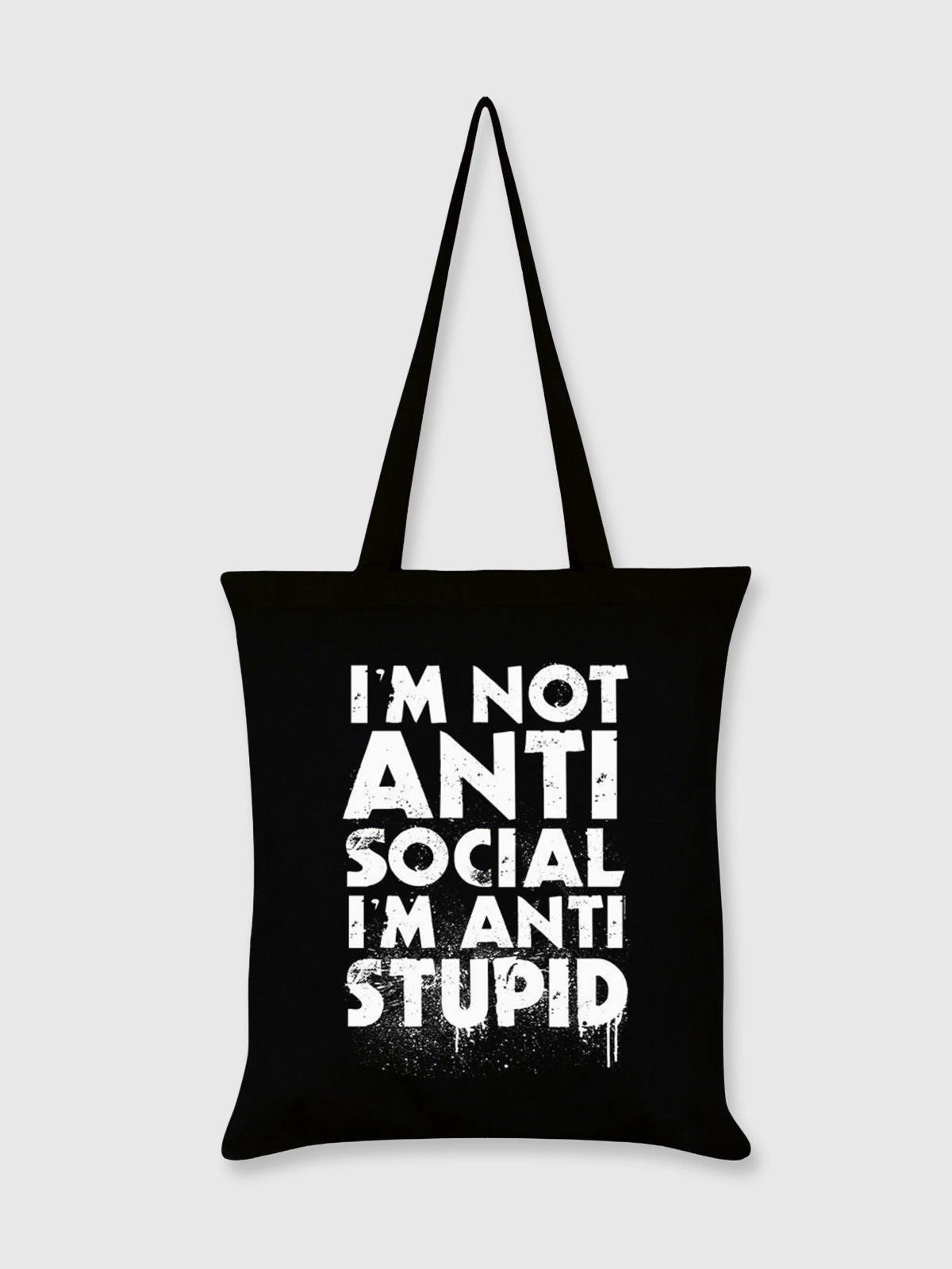 Anti Social / Stupid - Tote Bag - Black