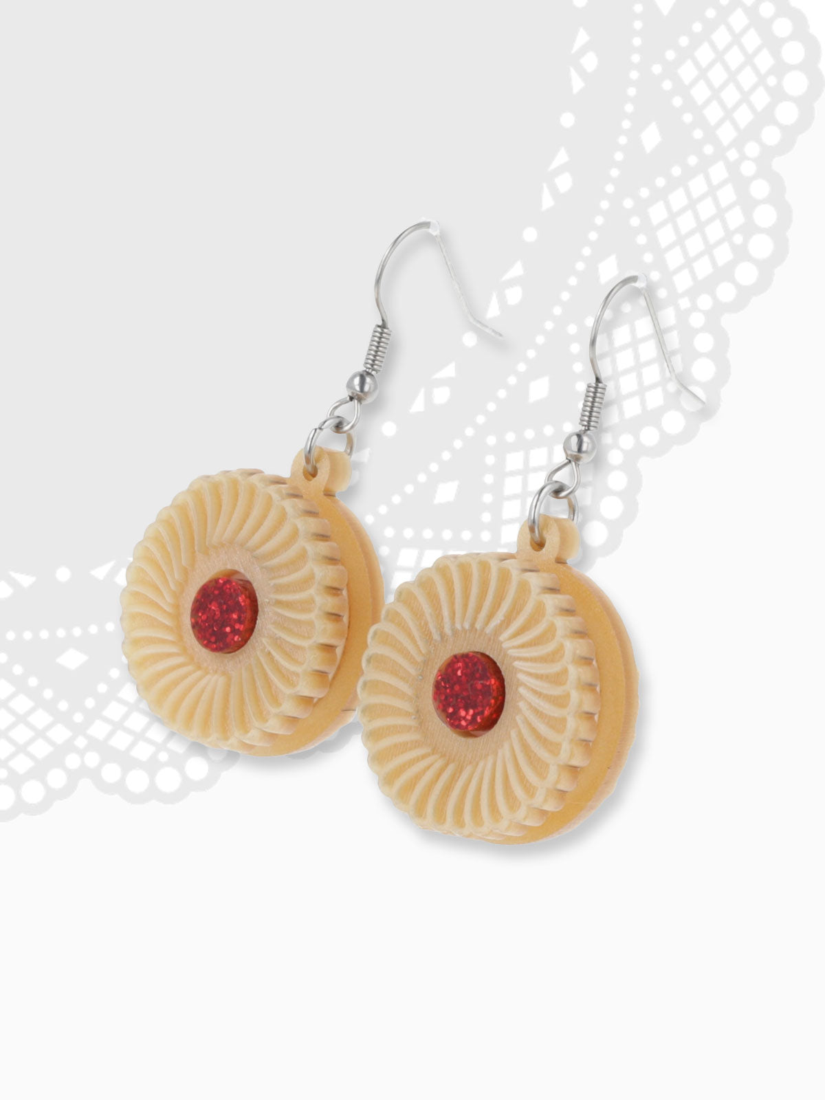 Jammy Biscuit Shaped Earrings