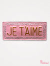 Je T'aime - Pink Hanging Metal Sign - 38cm