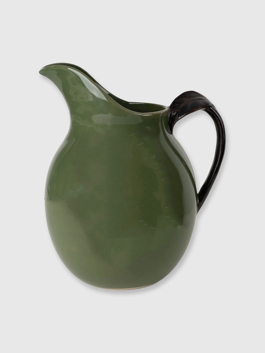 Olive Green Ceramic Pitcher Jug  - 21cm