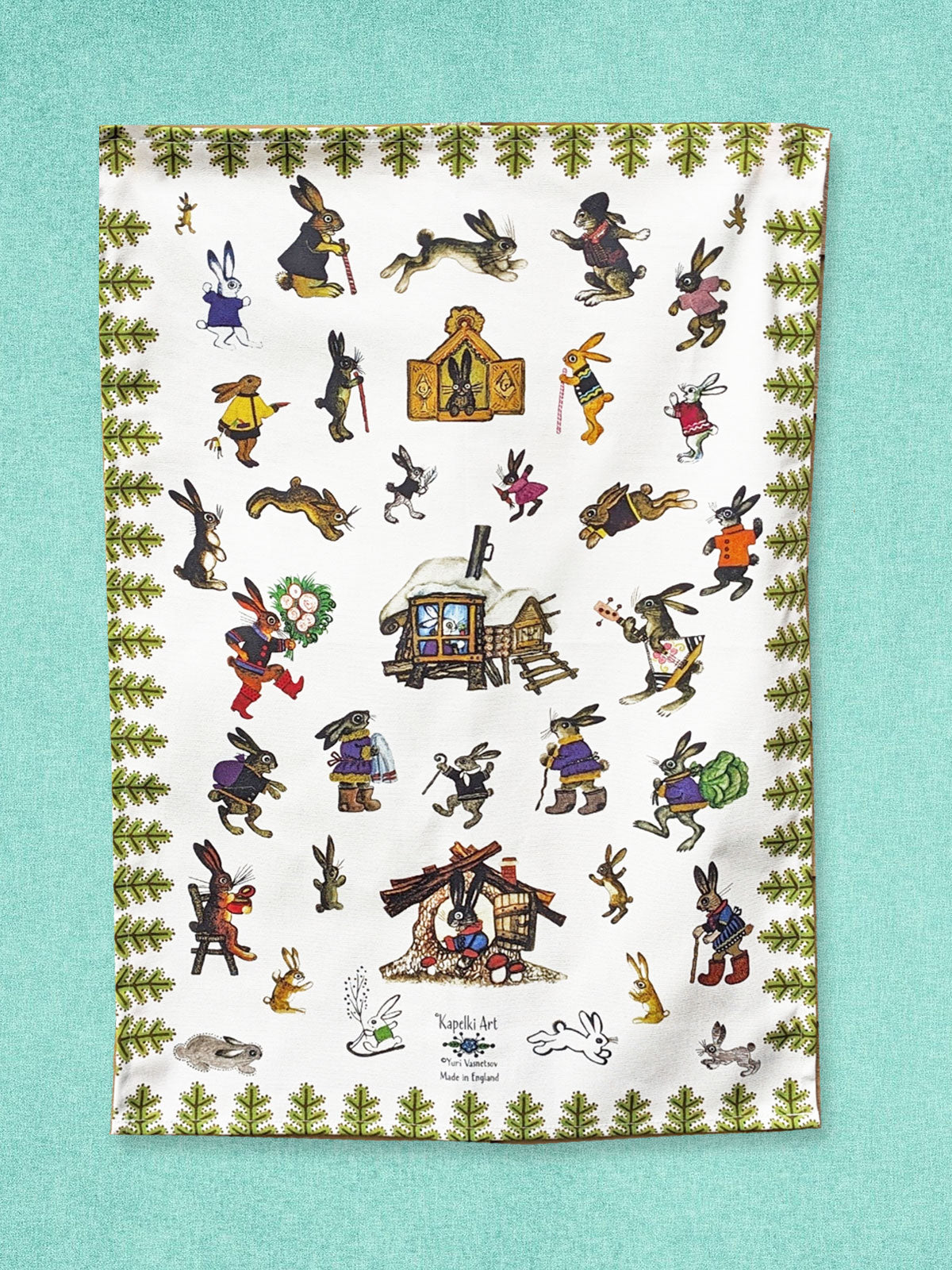Kapelki Art Cotton Tea Towel - Fairytale Bunnies