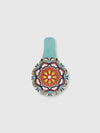 Ceramic Tuscany Spoon Rest - Teal and Multi