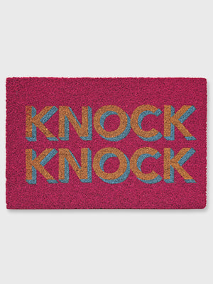 Knock Knock Door Mat - Pink