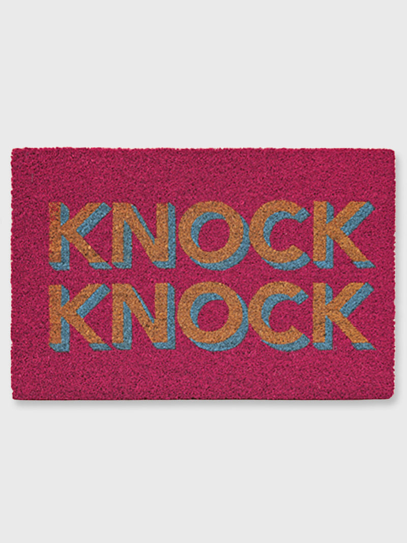 Knock Knock Door Mat - Pink
