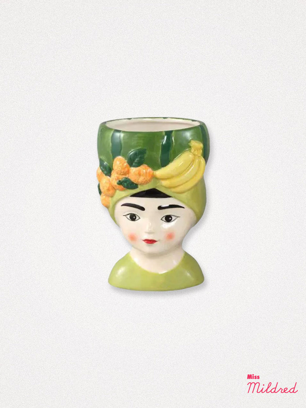 Fruit Hat Lady Bust Planter - Green